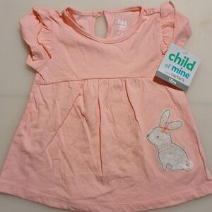 NWT Carters Child of Mine, 18M, 100% cotton, pink w/bunny w/flower
